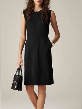 J.Crew New Resume Dress Italian Wool Blend 6 Sheath Career Black LBD Stretch